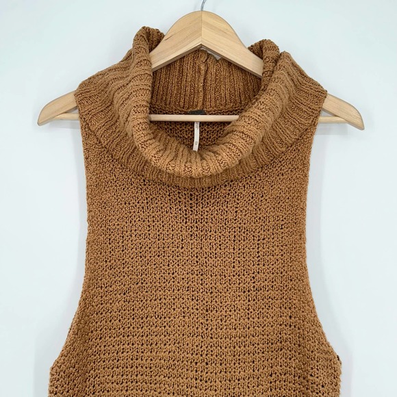 Free People Brown Cowl Neck Sweater Dress - Picture 7 of 15